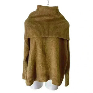 French Connection Nian High-Low Turtleneck Sweater Camel S